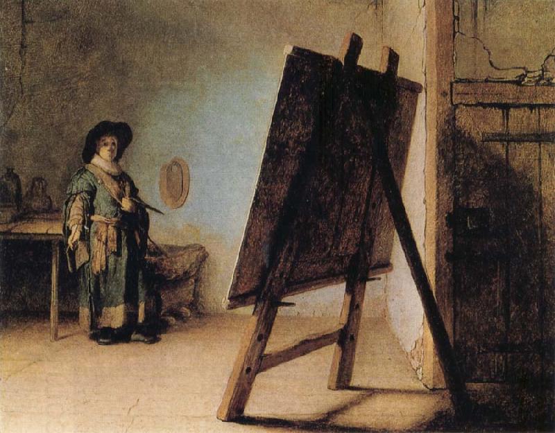 REMBRANDT Harmenszoon van Rijn The Artist in his Studio oil painting picture